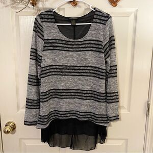 Susan Lawerence black and gray stripe sweater